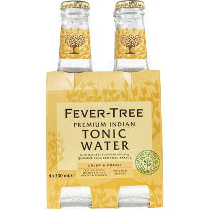 Fever-Tree Premium Indian Tonic Water Bottles 200ml x 4 Pack