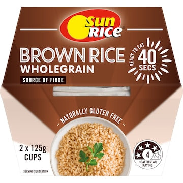 Sunrice Microwave Brown Rice Cup 125g x 2 pack