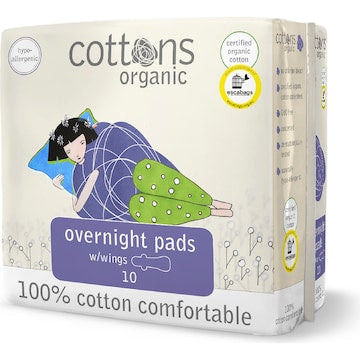Cottons Overnight Pads With Wings 10 pack