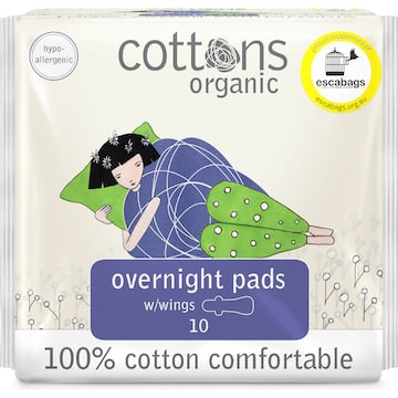 Cottons Overnight Pads With Wings 10 pack