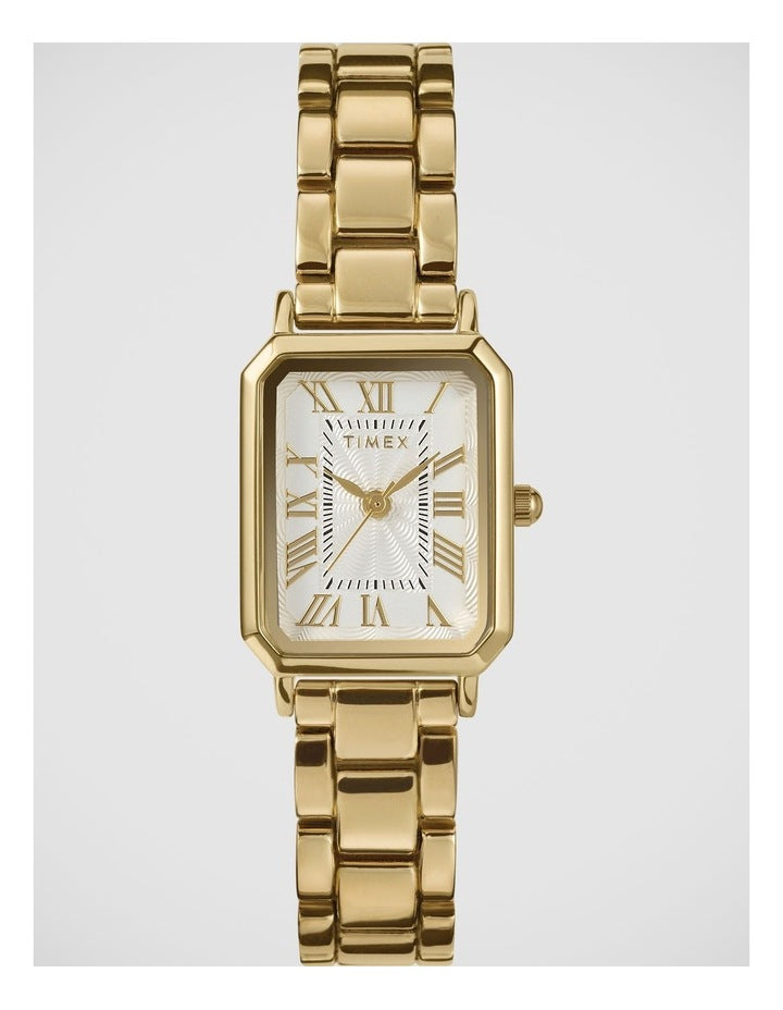 Timex Women's Rect Gold Watch TW2Y01200