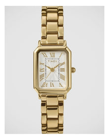 Timex Women's Rect Gold Watch TW2Y01200