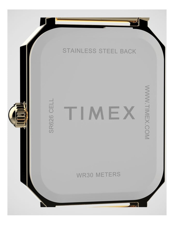 Timex Women's Rect Gold Watch TW2Y01200