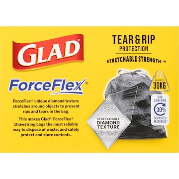 Glad Force Flex Drawstring 56L 20 pack