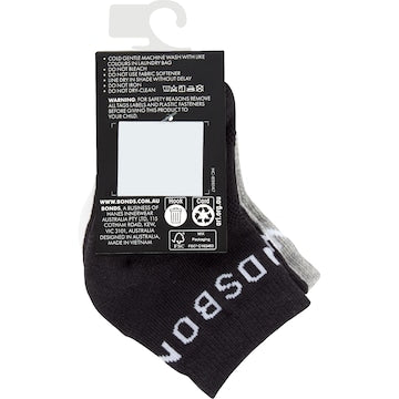Bonds Baby Socks Sport Active Size 6-12M & 1-2Y Assorted 3 pack