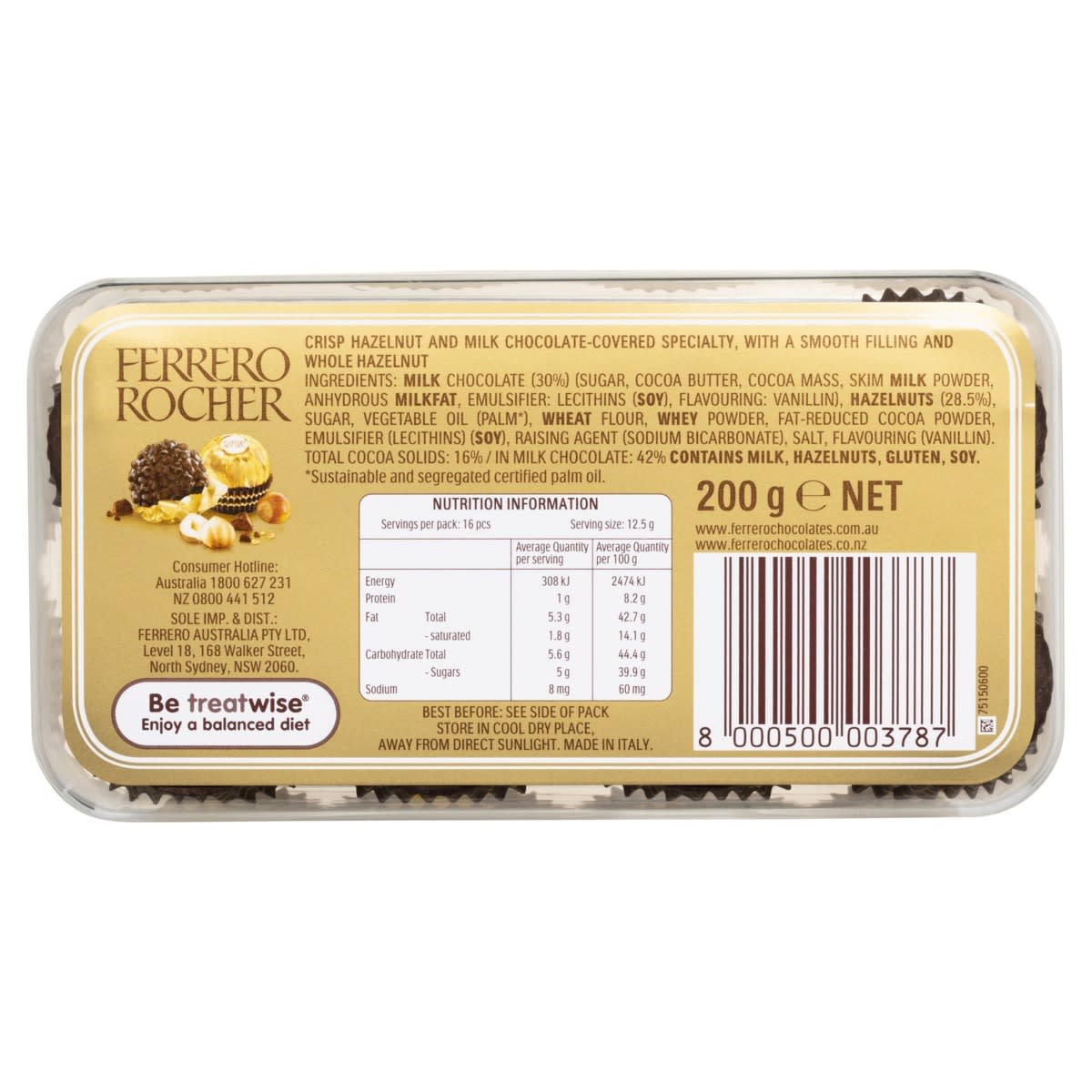 16 Pack Ferrero Rocher Chocolate Gift Box 200g