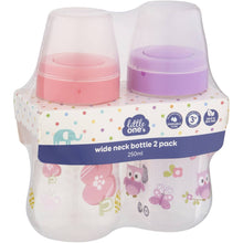 Little One's Wide Neck Bpa Free Bottle Assorted 2 Pack