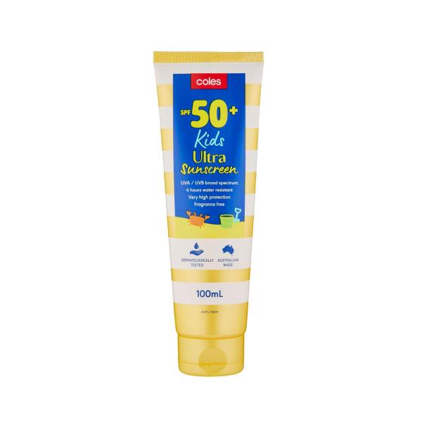 COLES SPF 50+ SUNSCREEN KIDS TUBE 100ML