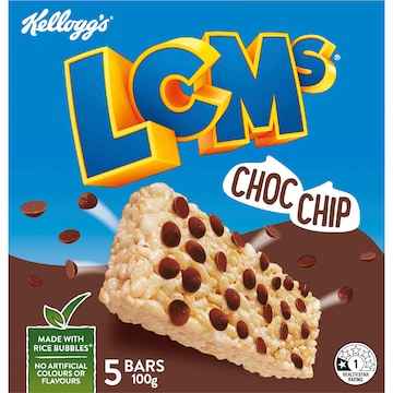 Kellogg's LCMs Choc Chip Rice Bubbles Snack Bars 5 pack