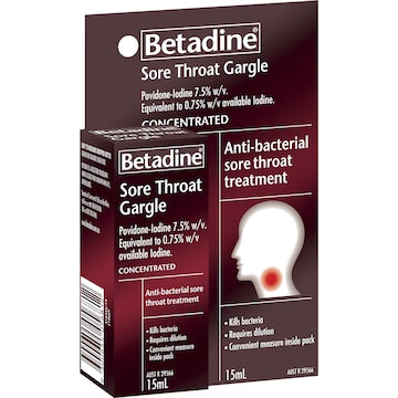 Betadine Sore Throat Gargle Concentrated 15mL