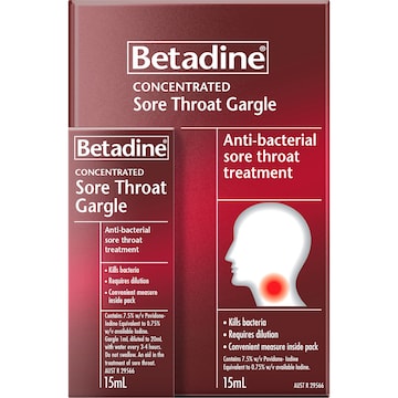 Betadine Sore Throat Gargle Concentrated 15mL
