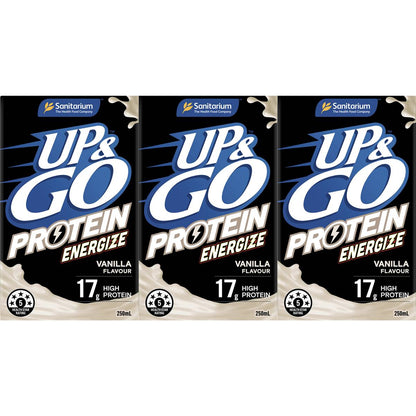 Up&Go Protein Energize Liquid Breakfast Vanilla 250mL x 3 pack