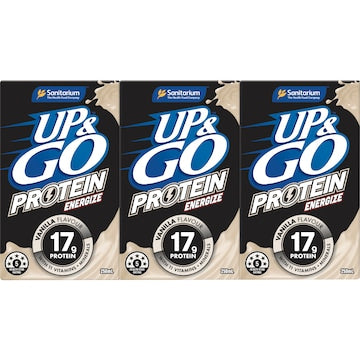Up&Go Protein Energize Liquid Breakfast Vanilla 250mL x 3 pack