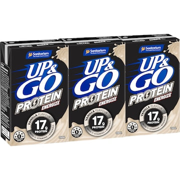 Up&Go Protein Energize Liquid Breakfast Vanilla 250mL x 3 pack