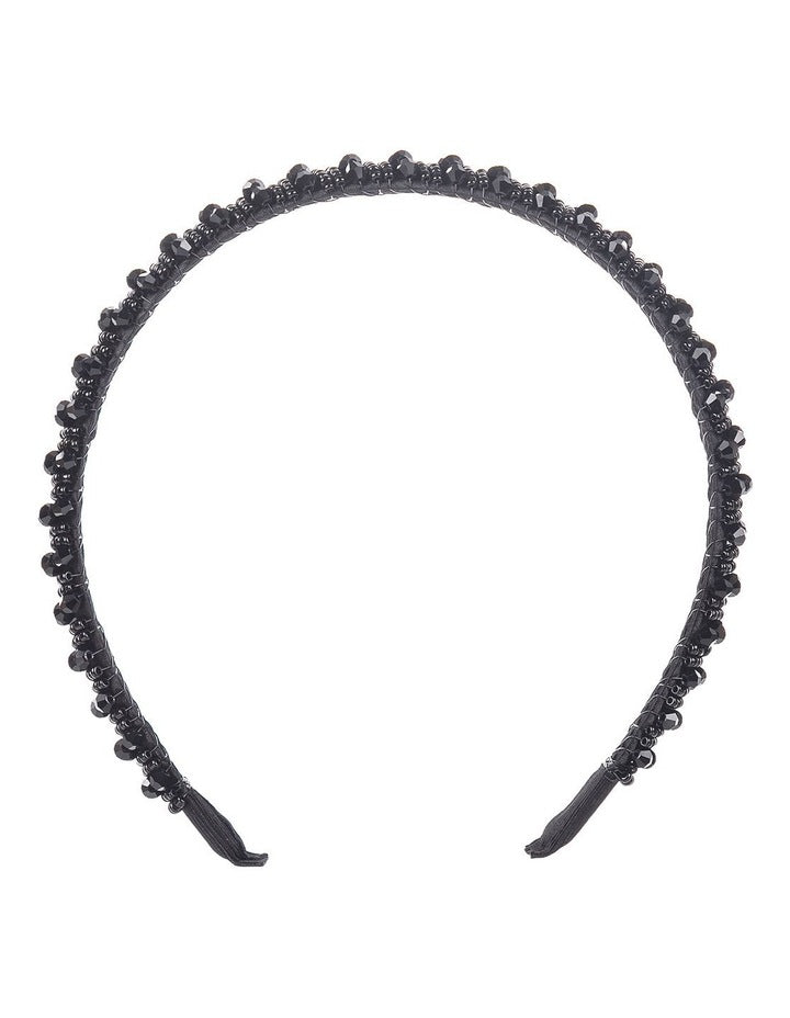GREGORY LADNER GHAF030M Beaded Headband in Black