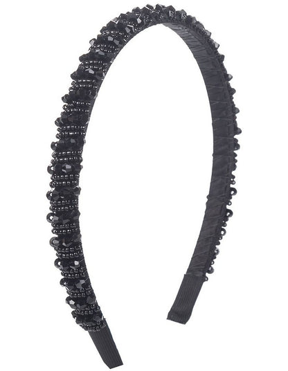 GREGORY LADNER GHAF030M Beaded Headband in Black
