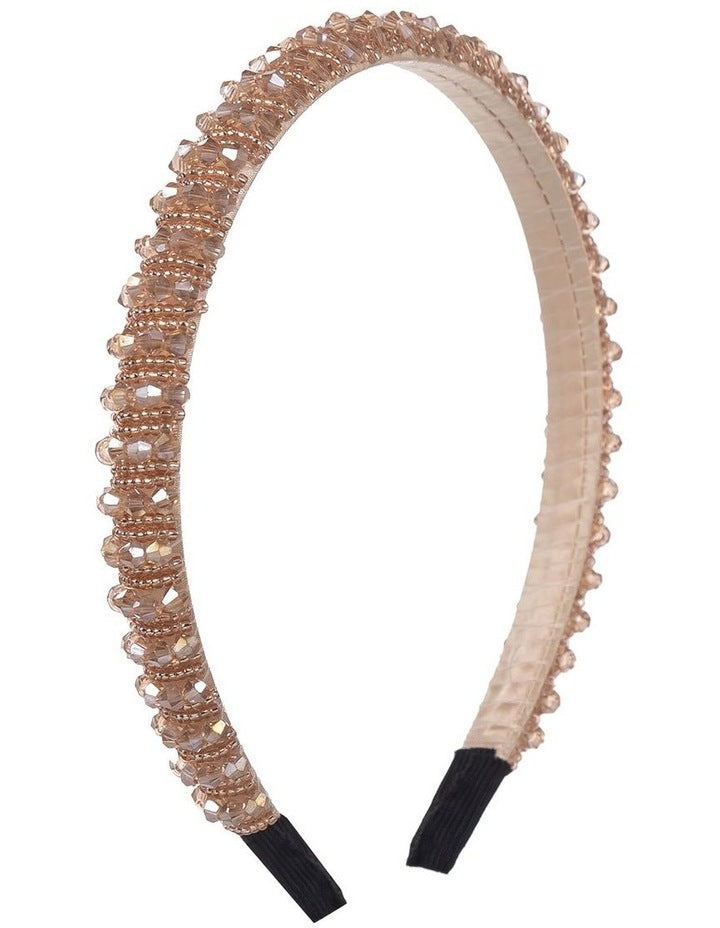 Beaded Headband in Blush