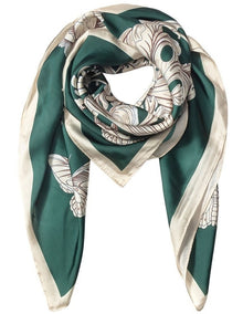 Gregory Ladner Print Neckerchief with Butterflies in Green