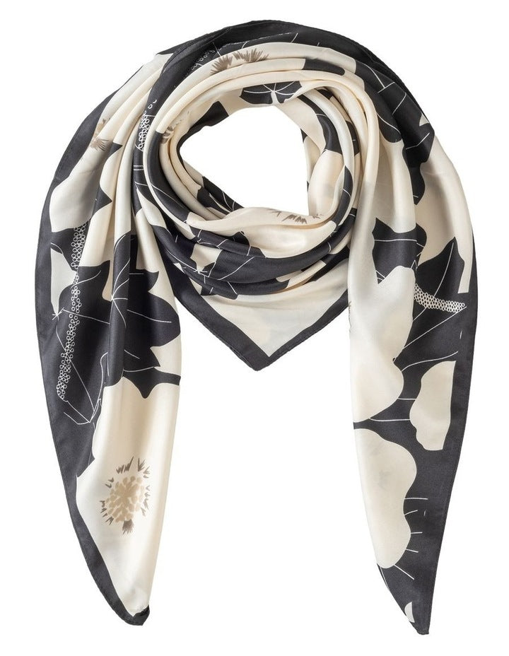 Large Square Neckerchief in Black Scarf