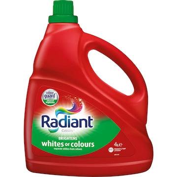 Radiant Whites Or Colours Laundry Liquid Detergent Washing 4L