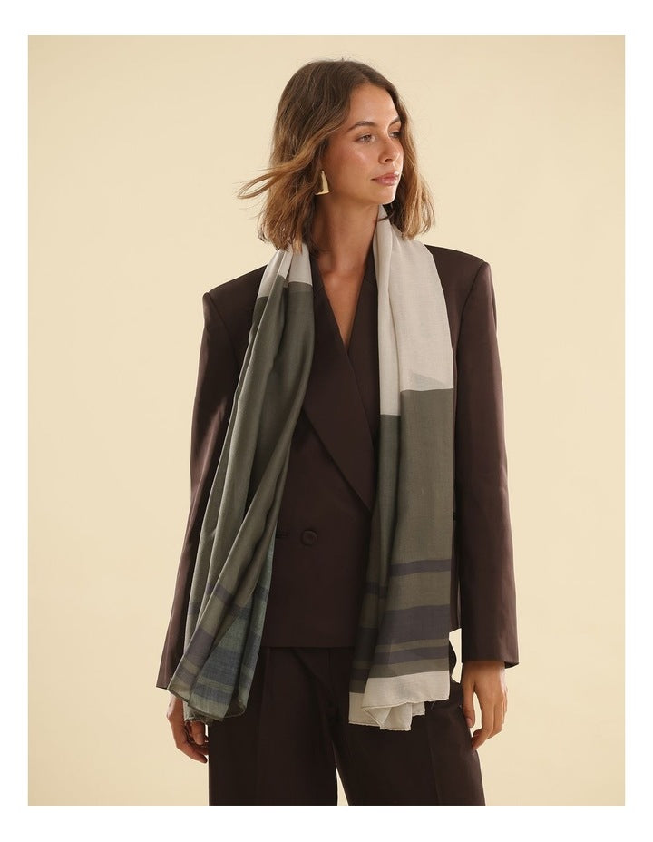 Morgan & Taylor Eleanor Light-Weight Scarf in Khaki Green