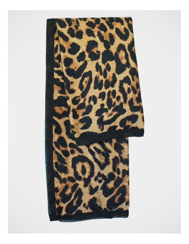 Morgan & Taylor Kylie Light-Weight Scarf in Brown Leopard Print