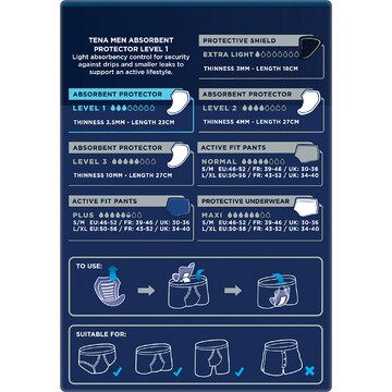TENA Men Active Fit Absorbent Protector Level 1 Light 12 pack