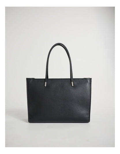 Sally Leather Tote Bag in Black