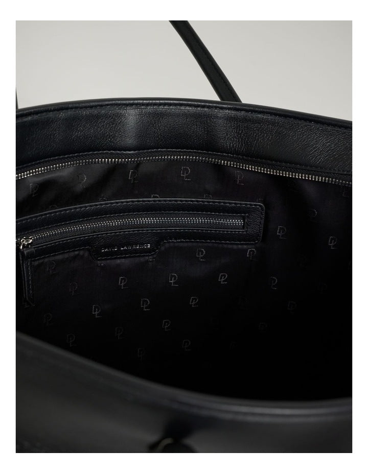 Sally Leather Tote Bag in Black