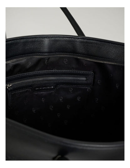 Sally Leather Tote Bag in Black