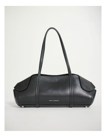 Serena Leather Shoulder Bag in Black