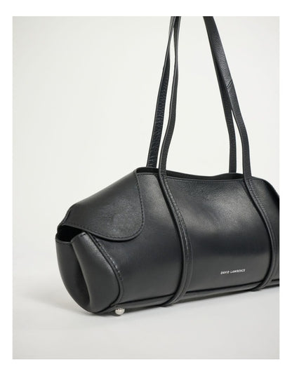 Serena Leather Shoulder Bag in Black