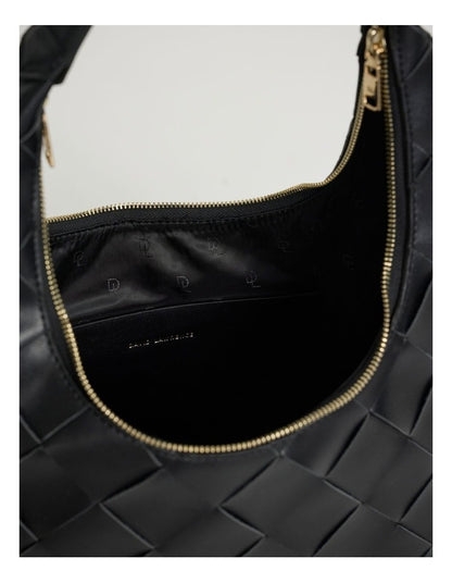 Ella Woven Tote Bag in Black
