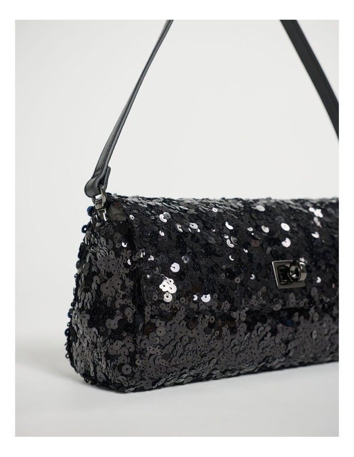 Maura Sequin Clutch in Bronze