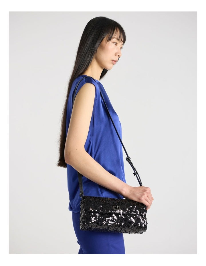 Maura Sequin Clutch in Bronze