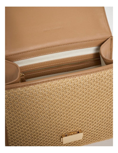 Saorise Raffia Crossbody Bag in Oak Multi
