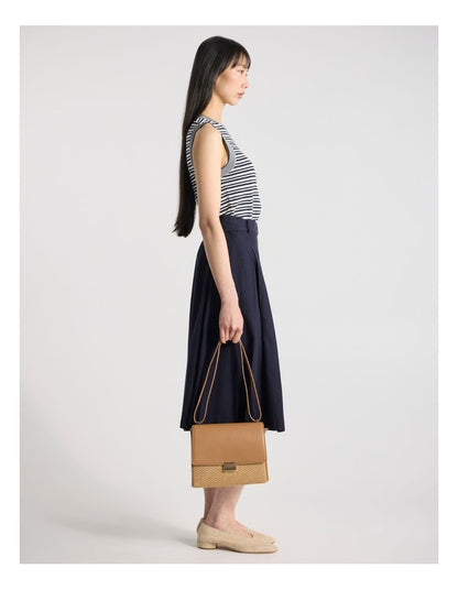 Saorise Raffia Crossbody Bag in Oak Multi