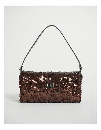 Maura Sequin Clutch in Black