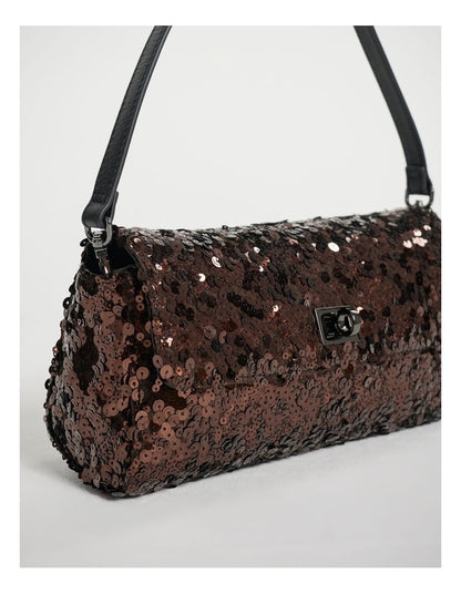 Maura Sequin Clutch in Black