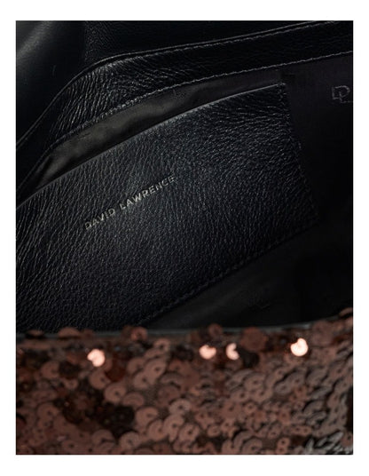 Maura Sequin Clutch in Black