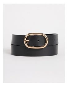 Kumru Leather Belt in Black/Gold