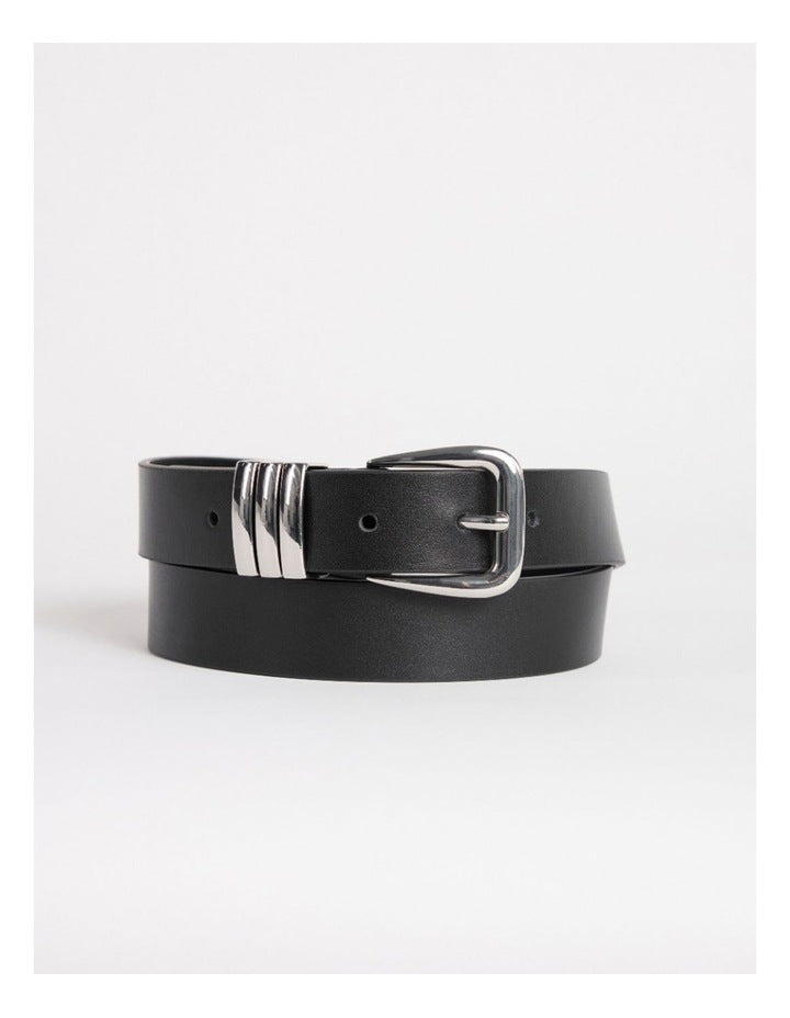 Essie Leather Belt in Black/Silver