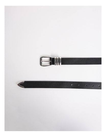Essie Leather Belt in Black/Silver