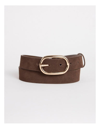 Kumru Leather Suede Belt in Chocolate