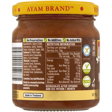 Ayam Paste Thai Massaman Curry 195g