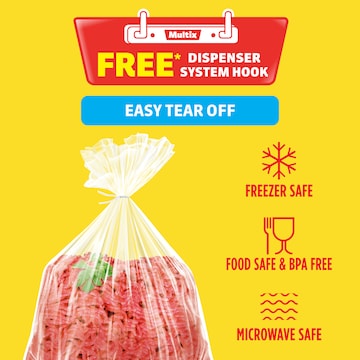 Multix Easy Tear Off Freezer Bags Medium 80 pack