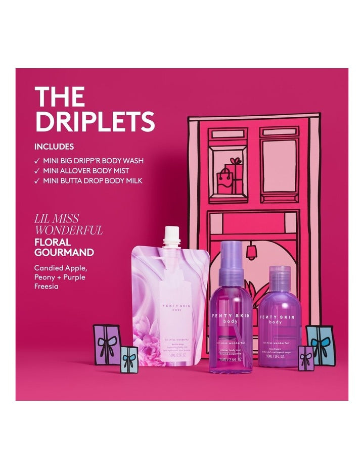 THE DRIPLETS MINI BODY WASH, MILK + MIST SET