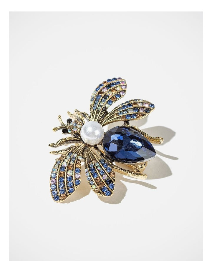 Barcs Hues Insect Brooch in Blue