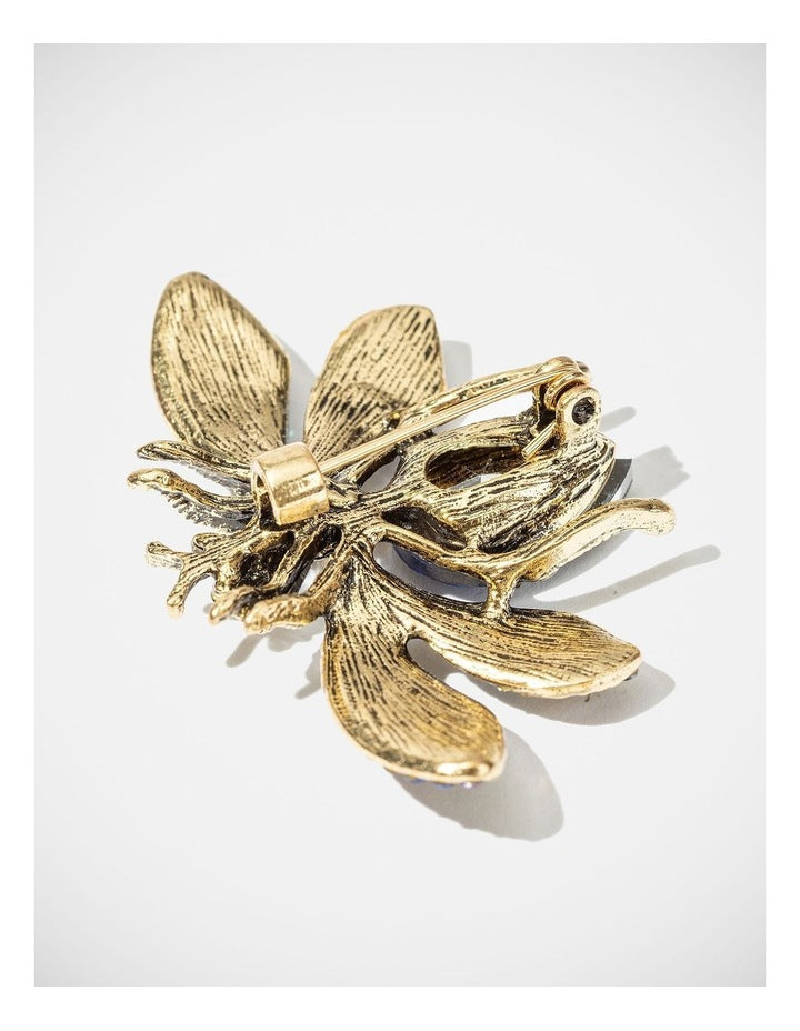 Barcs Hues Insect Brooch in Blue