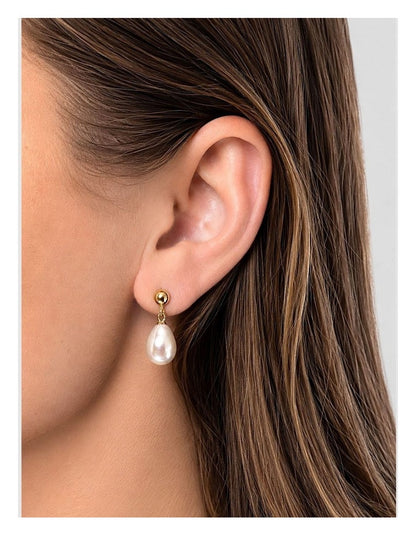 Gold Baroque Pearl Earrings